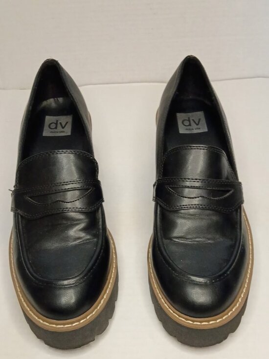 DV by Dolce Vita Shoes - DV by Dolce Vita Tammy Black Chunky Lug Sole Penny Loafers Size 10